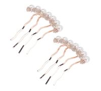 Hemobllo Pettine Laterale Da Sposa Cristalli e Perline 2 Pz Accessorio Chioma Decorativo Per Cerimonie e Acconciature Eleganti