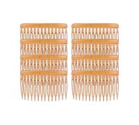 Hemobllo Pettini Laterali Ondulati in Plastica Marrone Colore Casuale 15 Pezzi Leggeri Denti Dritti e Intrecciati per Accessori Chioma e Creazione di Acconciature