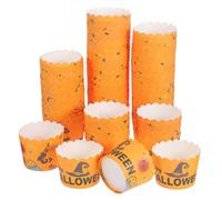 Hemobllo Pezzi Pirottini a Cappello da Strega in Carta Gialla 100 Pezzi | Motivi di Halloween, Stile Creativo per Feste, Formato per Dolci, Confezione per Uso Domestico