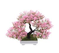 Hemobllo Pianta Artificiale Bonsai di Ciliegio Dettagli Realistici, Mini Albero Decorativo per Scrivania, Soggiorno e Bagno, Resistente e Versatile