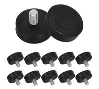 Hemobllo Piedini Livellatori Antivibranti in Gomma Nera M10 Vite Filettata, 12 Pezzi, Cuscinetti Antiscivolo per Mobili e Sedie, Piedini Avvitabili per Protezione Pavimenti e Assorbimento