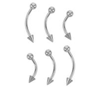 Hemobllo Piercing Sopracciglio 6 Pezzi in Acciaio Inossidabile Chirurgico Curvo Gioielli Steampunk Vintage per Piercing al Viso da Donna Ipoallergenici e Comfort per Uso Prolungato