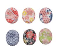 Hemobllo Pomelli per Porta in Ceramica Colorata 6 Pezzi Maniglie per Cassetto e Mobile Design Dipinto a Mano Adatti per Armadi Guardaroba e Mobili da Soggiorno