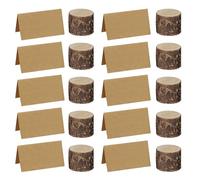 Hemobllo Porta Memo con Clip in Legno Massello a Forma di Ceppo Mini Note da Scrivania Rustiche per Organizzazione e Decorazione Feste Matrimonio Kit da 26 Pezzi con Cartoncini Bianchi