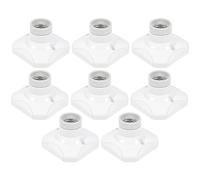 Hemobllo Portalampada in Ceramica Quadrato E27 8 Pezzi, Base Luminosa Quadrata Antincendio Per Lampade Da Soffitto e Parete, Accessorio Per Lampada Filettatura Standard