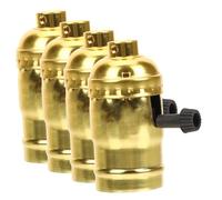 Hemobllo Portalampada Vintage in Alluminio Oro E26 E27, Set 4 Pezzi Isolamento di Sicurezza, Leggero e Portatile per Casa e Ristoranti