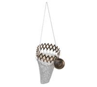 Hemobllo Portamonete Vintage in Ferro, Leggero, con Catena Lunga Sospesa | Stile Anni Venti, Trama a Rete in Ferro, Argento, Facile da Portare e Mantenere Colore Casuale