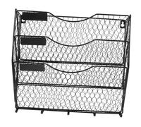 Hemobllo Portariviste Parete in Metallo con Ripiani e Ganci Organizer per Documenti Riviste e Scaffale Sospeso per Ufficio Studio e Casa Design e