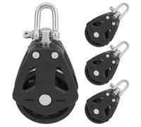 Hemobllo Puleggia Girevole Singola in Nylon Cuscinetto Set 4 Pezzi per Barca Kayak e Attrezzatura da Palestra Ruota Scanalata Resistente per Sollevamento Cavi e Sartiame Nautico