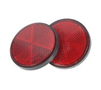 Hemobllo Riflettore di Sicurezza Rotondo Rosso in Plastica per Bicicletta e Moto, Set 2 Unitá Vite da 6mm, Catarifrangente Posteriore Montabile per Rimorchi e ATV, Accessorio Riflettente