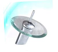 Hemobllo Rubinetto Lavabo Bagno in Vetro con Miscelatore Monocomando Design Acciaio Inox Resistente Idrico Controllo Temperatura Facile