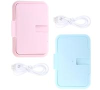 Hemobllo Scalda Salviette Umidificate 2 Pezzi Portatile Materiale Abs con Cavo Usb, Capacità Grande per Ragazzo Ragazza per Cambio Pannolino e Viaggi All'aperto