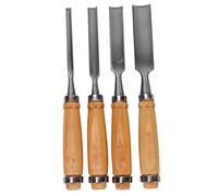 Hemobllo Scalpello Per Intaglio a Mano Manico in Legno Solido e Anello Di Ferro, Kit Per Intaglio Legno Lame Di Varie Dimensioni, Set Da 4 Pezzi Per Falegnami e Laboratori