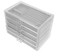 Hemobllo Scatola Acrilica per Collezione di Rocce Strati con Scomparti Vetrina Trasparente Protettiva e Organizer per Gioielli Minerali e Gusci Custodia Espositiva Resistente e Foderata in