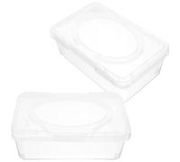Hemobllo Scatola Dispenser per Salviette Umidificate con Coperchio, 2 Pezzi in Pp Robusto e Resistente, per Culla e Tavolo