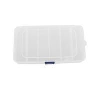 Hemobllo Scatola Portaoggetti Trucco 6 Scomparti Trasparente Con Chiusura Di Sicurezza, Organizer Compatto Per Strumenti Make Up, Cotton Fioc e Accessori, Contenitore Pratico Da Viaggio Per Donna