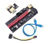 Hemobllo Scheda Riser Pcie 1x a 16x Cavo Usb e Doppio Connettore 6pin, Adattatore Pci-e Per Mining e Gaming, Slot Fibbia Fissa Per Computer Desktop, Collegamento Sicuro e Compatibile Slot Pci-e 1x-16x