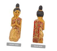 Hemobllo Scultura Buddha Inginocchiato in Piccola Decorazione Thailandese da e Giardino Meditativo