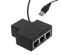 Hemobllo Sdoppiatore Ethernet Gigabit a 3 Porte in Plastico Nero | Accesso Simultaneo ad Alta Velocità, Gestione Indipendente delle Porte, per Dormitori e Piccoli Uffici