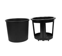 Hemobllo Secchio la Coltivazione delle Patate e Arachidi, Vaso per Piante da Giardino in Casa, Secchio Nero 29x26,5 Cm Fondo Scanalato per Radici Sane e Crescita Ottimale