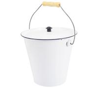 Hemobllo Secchio per Cenere Coperchio Smaltato 55L per Stufa a Legna e Giardino Resistente Alte Temperature Accessorio per Interno ed Esterno per Inceneritore Rifiuti e Sacrifici