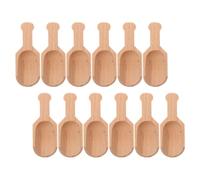 Hemobllo Set 12 Cucchiai in Legno Multifunzione, Design Confortevole, per Cucina e Supermercati, Colore Khaki, Utensili per Spezie e Caffè