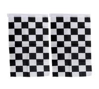 Hemobllo Set 2 Bandiere a Scacchi da Corsa 100X62 CM Bandiera di Segnalazione Manuale Nera e Bianca Resistente alle Intemperie Decorazioni per Eventi e Piste da Gara