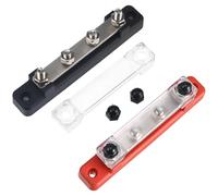 Hemobllo Set 2 Pezzi Blocco Terminale Bus Bar Batteria Coperchio Protettivo in Plastico e Metallo per Distribuzione Alimentazione Batterie, per Yacht e Vacanze Estive