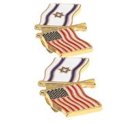 Hemobllo Set 2 Spille da Colletto in Lega Bandiera Usa e Israele, Spille Decorative per Abbigliamento e Cappelli, Accessori per Feste e Eventi Patriottici