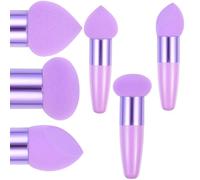 Hemobllo Set 3 Penne Spugna per Make Up a Forma di Penna, Portatile e Pratico, Materiale Lattice e Pp, per Viso e Regalo, Design a Cuore e Taglio Obliquo