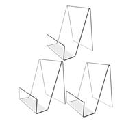 Hemobllo Set 3 Pezzi Cavalletti in Acrilico Trasparente Portafoto per Tavoli Supporto Espositivo per Libri e Opere d'Arte Piccolo Portariviste Multifunzione per Scrivania e Collezioni