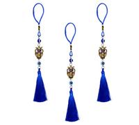 Hemobllo Set 3 Pezzi di Decorazioni Pendenti a Forma di Gufo Occhi Blu, Accessori in Lega Smaltata per Interni Auto, Nappine Versatili Resistenti per Uso Prolungato