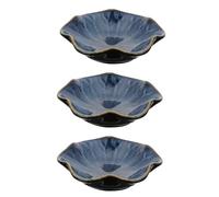 Hemobllo Set 3 Pezzi Piatti di Salsa in Ceramica Blu, Delicati e Resistenti, Stabili e Non Facili da Far Cadere, per Condimenti e Antipasti