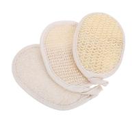 Hemobllo Set 3 Pezzi Spugna Esfoliante Naturale di Luffa in Canapa e Cotone Elastico per Doccia, Esfoliazione Profonda Corpo per Esperienza Spa la Doccia