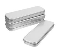 Hemobllo Set 4 Astucci Portapenne in Latta Argento, Mini Contenitore Per Matite Per Studenti, Portapenne Compatto e Resistente Per Cancelleria Scolastica