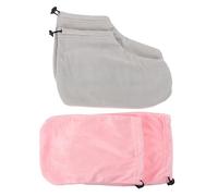 Hemobllo Set 4 Pezzi Guanti e Stivaletti Per Terapia Cera Di Paraffina, Copripiedi Scaldacera Fascia Elastica, Lavabili Per Trattamento Mani e Piedi a Casa e Centri Benessere