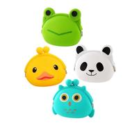 Hemobllo Set 4 Pezzi Portamonete in Silicone Stampe Cartoon, Custodia Per Auricolari e Sacchetto Di Monete, Compatto e Creativo, Adatto a Ragazzo Ragazza Per Uso Quotidiano e Risparmio