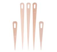 Hemobllo Set 5 Aghi da Tessitura in Legno di Faggio Cruna Grande e Piccola Strumenti per Telaio Fai da Te Bastoni per Arazzi Artigianali Accessori per Lavorazione Tessile Manuale