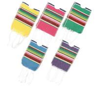 Hemobllo Set 5 Pezzi Copri Bottiglie in Cotone con Motivi Arcobaleno, Copertura Decorativa per Bottiglie Birra e Condimenti per Picnic e Anniversari