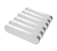 Hemobllo Set 6 Astucci Portapenne in Latta Argentata Coperchio, Organizer per Penne e Matite Resistenti per Studenti Scuola Casa Ufficio, Scatole Portapenne Portatili Capienti Interno