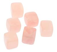 Hemobllo Set 6 Cubetti Ghiaccio Whisky in Quarzo Rosa Riutilizzabili 1.5-2cm per Bevande, Accessori Bar, Regalo Donna, Pietre Cubiche per Raffreddare Drink senza Diluirli