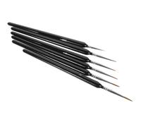 Hemobllo Set 6 Pennelli per Calligrafia Tradizionale Setole Morbide e Manico lungo Nero per Creazioni Artistiche e Disegni Dettagliati