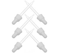 Hemobllo Set 6 Pezzi Contagocce in Vetro con Cappuccio in Silicone Bianco, Controllo Semplice del Flusso e Riduzione delle Perdite, per Estrazione di Gas e Uso in Cucina