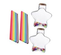 Hemobllo Set Bottiglia dei Desideri a Forma di Stella Carta Origami Bottiglia Trasparente in Plastica per Decorazioni Fai da Te e Regalo Compleanno