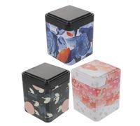 Hemobllo Set da 3 Contenitori per Tisane Sfuse in Latta con Coperchio Ermetico e Superficie Liscia, per Conservare Tè e Infusi in Cucina Design Variegato Colore Casuale Stili multipli