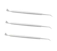 Hemobllo Set da 3 Strumenti per Sollevamento delle Ciglia in Acciaio Inossidabile Pettine Integrato, Manico Ergonomico e Design Elegante Argento per Trucco Professionale