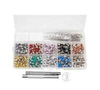 Hemobllo Set da 300 Occhielli Metallici Colorati 6 Mm con 3 Strumenti di Installazione, Kit Occhielli per Scarpe, Borse e Lavori di Punzonatura Fai da Te