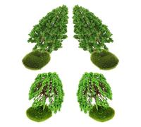 Hemobllo Set da 4 Mini Alberi di Plastica per Diorama Modelli Paesaggistici in Miniatura per Scenari Ferroviari e Architettura Dettagli Realistici e Resistenti alla Luce per Modellismo