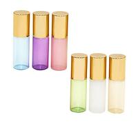 Hemobllo Set da 6 Bottiglie Roll-on in Vetro 5ml Colore Assortito, Perfette per Oli Essenziali, Design Portatile e Antiperdita per Viaggi e Borsa
