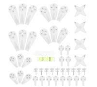 Hemobllo Set di 44 Ganci da Parete in Plastica Bianca per Muri Duri, Ganci senza Tracce per Appendere Cornici e Foto in Aula o Ufficio, Design Elegante e Resistente